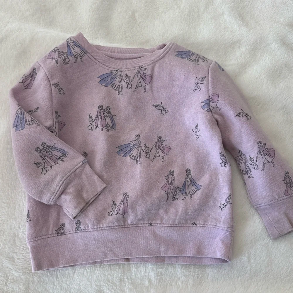 Disney Frozen II Elsa blue purple party dress, PJ, and sweatshirt bundle size 2T